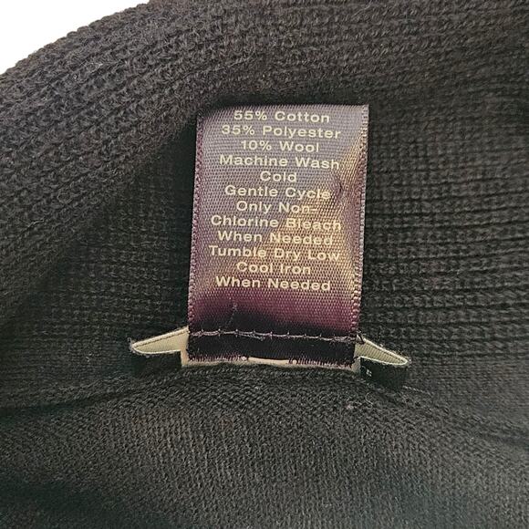 Ann Taylor Cartigan Long Open Front Duster Wool Blend Black Women's Large - Picture 5 of 7